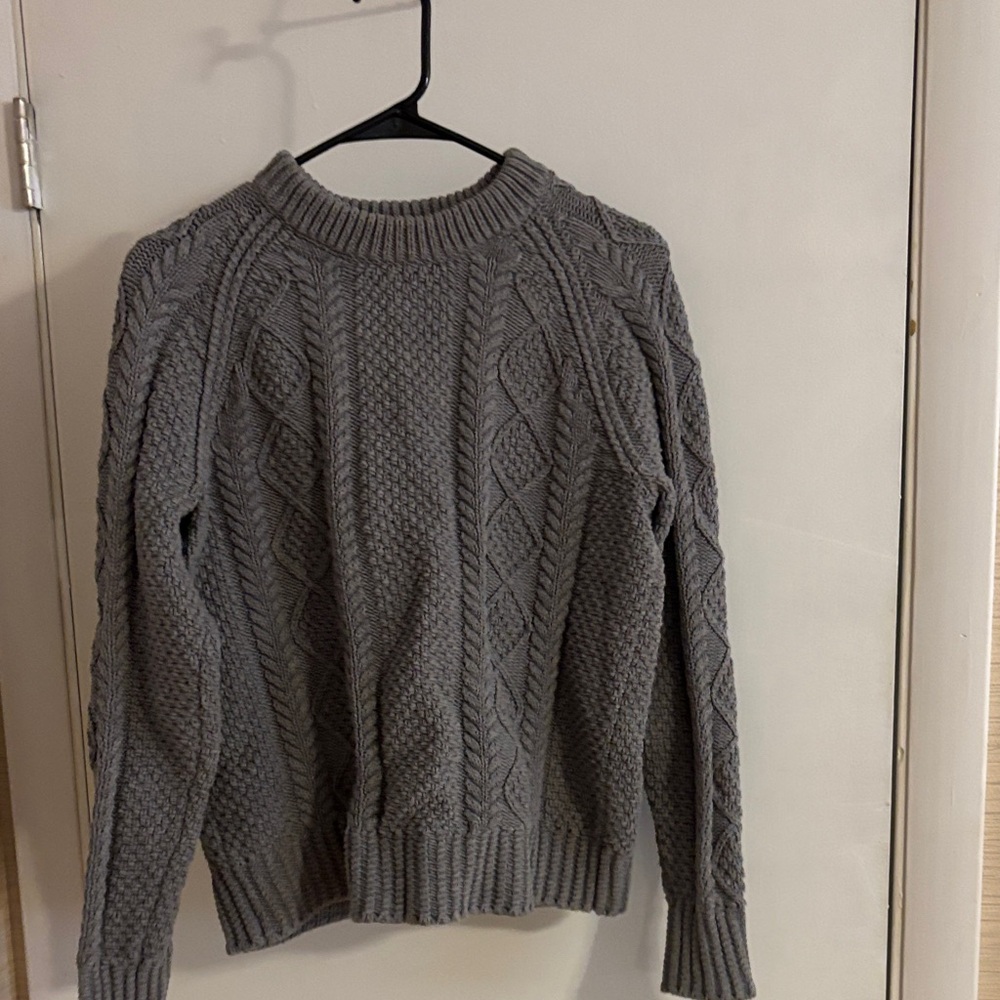 L.L. Bean Gray Cable Knit Fisherman’s Women's Sweater